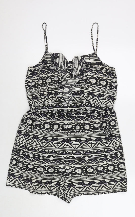 Womens UK Size 12 Oasis One-Piece Black Playsuit