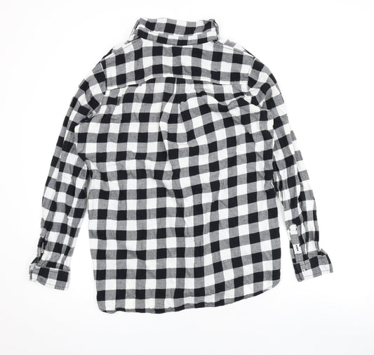 Womens UK Size 8 H&M Black Basic Button-Up
