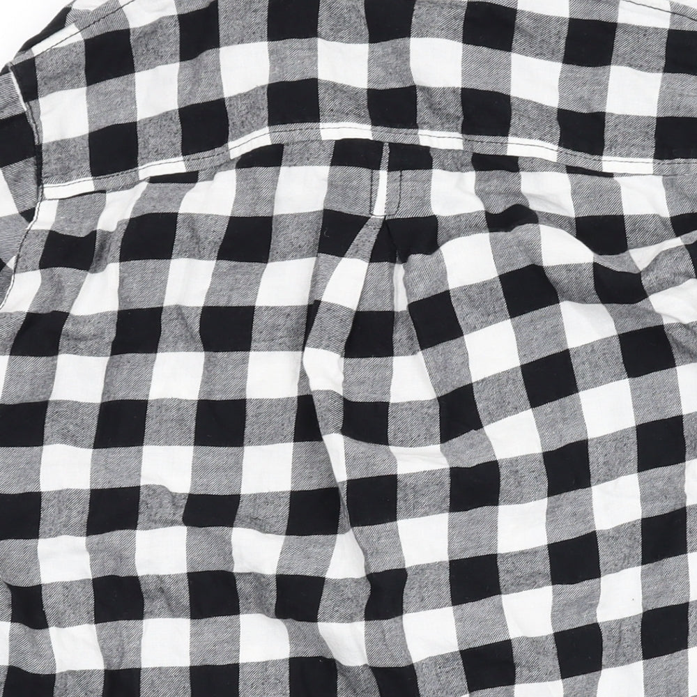 Womens UK Size 8 H&M Black Basic Button-Up