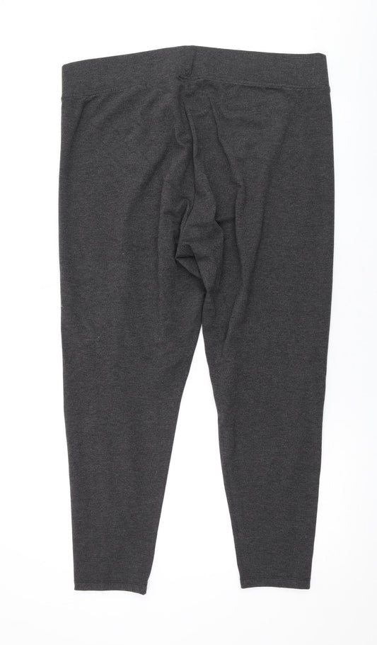 Marks and Spencer Womens Grey Polyester Trousers Size 20 L26 in Regular