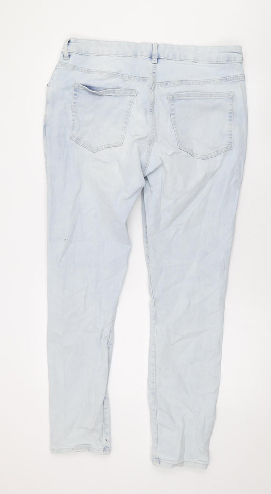 Easy Mens Blue Cotton Straight Jeans Size 38 in L28 in Regular Zip