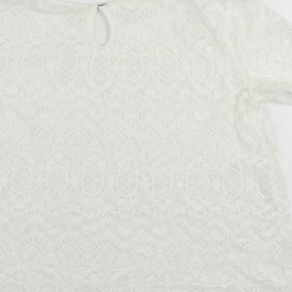 Womens UK Size 10 H&M White Basic Blouse