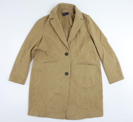 Womens UK Size 14 Marks and Spencer Beige Overcoat
