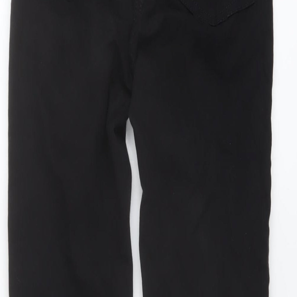 Topshop Womens Black Cotton Skinny Jeans Size 24 in L28 in Regular Button