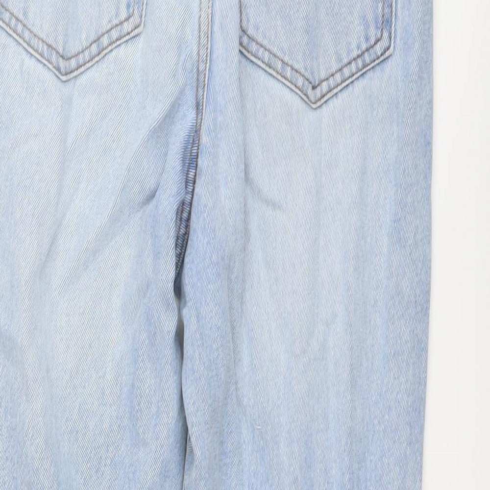 New Look Womens Blue Cotton Mom Jeans Size 10 L23 in Regular Button