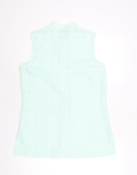 Berkertex Womens Blue Cotton Basic Blouse Size 12 Round Neck