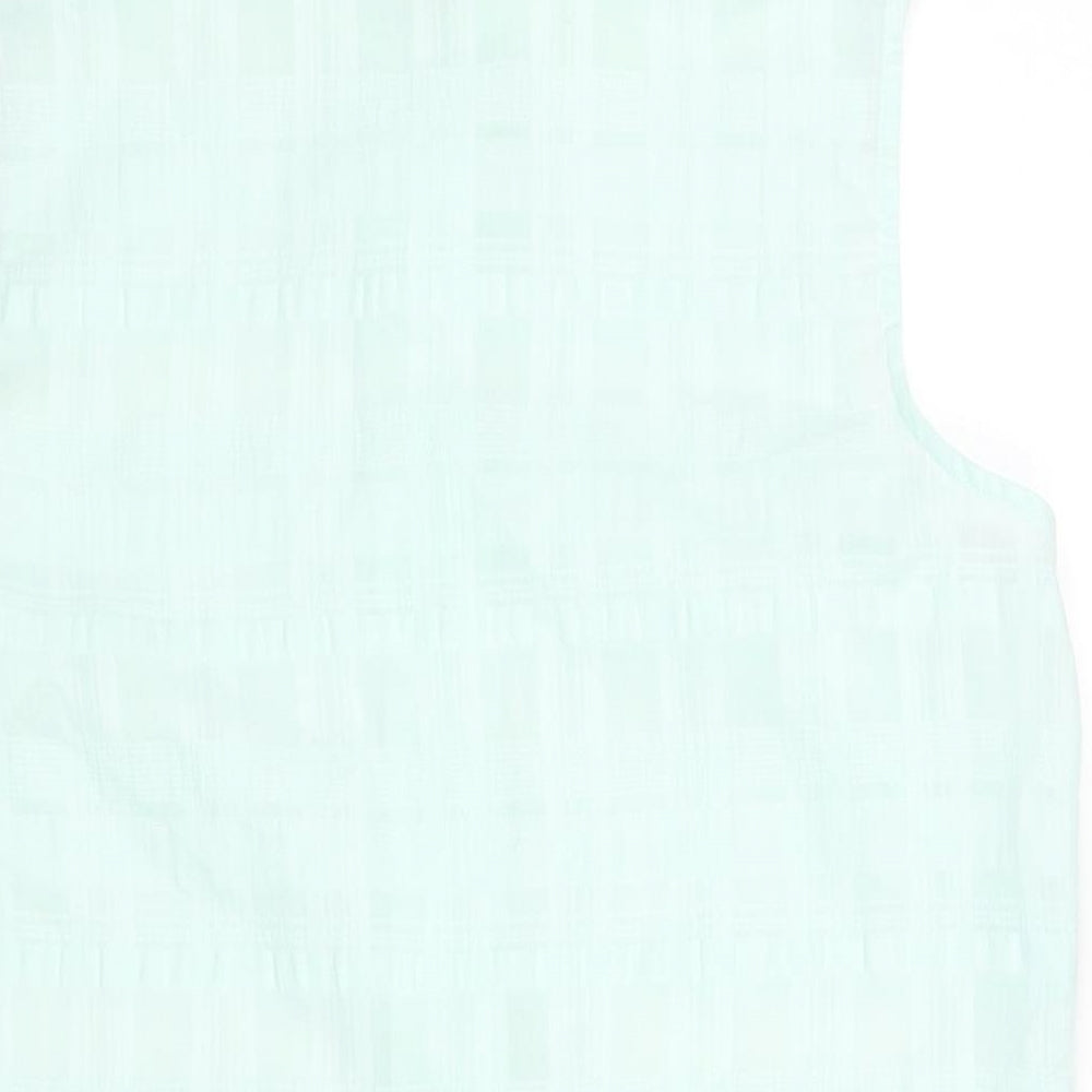 Berkertex Womens Blue Cotton Basic Blouse Size 12 Round Neck