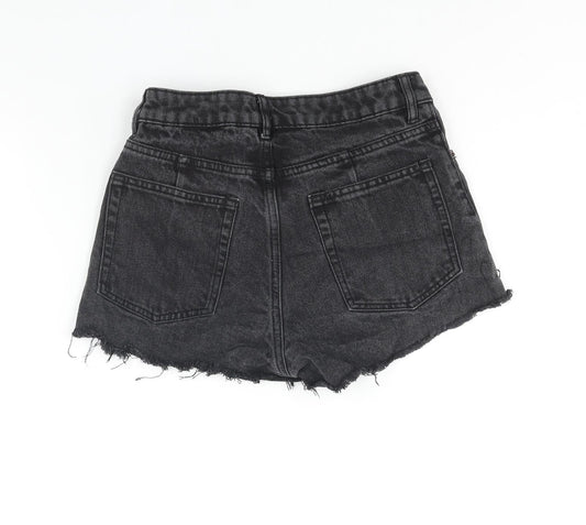 Divided by H&M Womens Black Cotton Cut-Off Shorts Size 6 Regular Zip