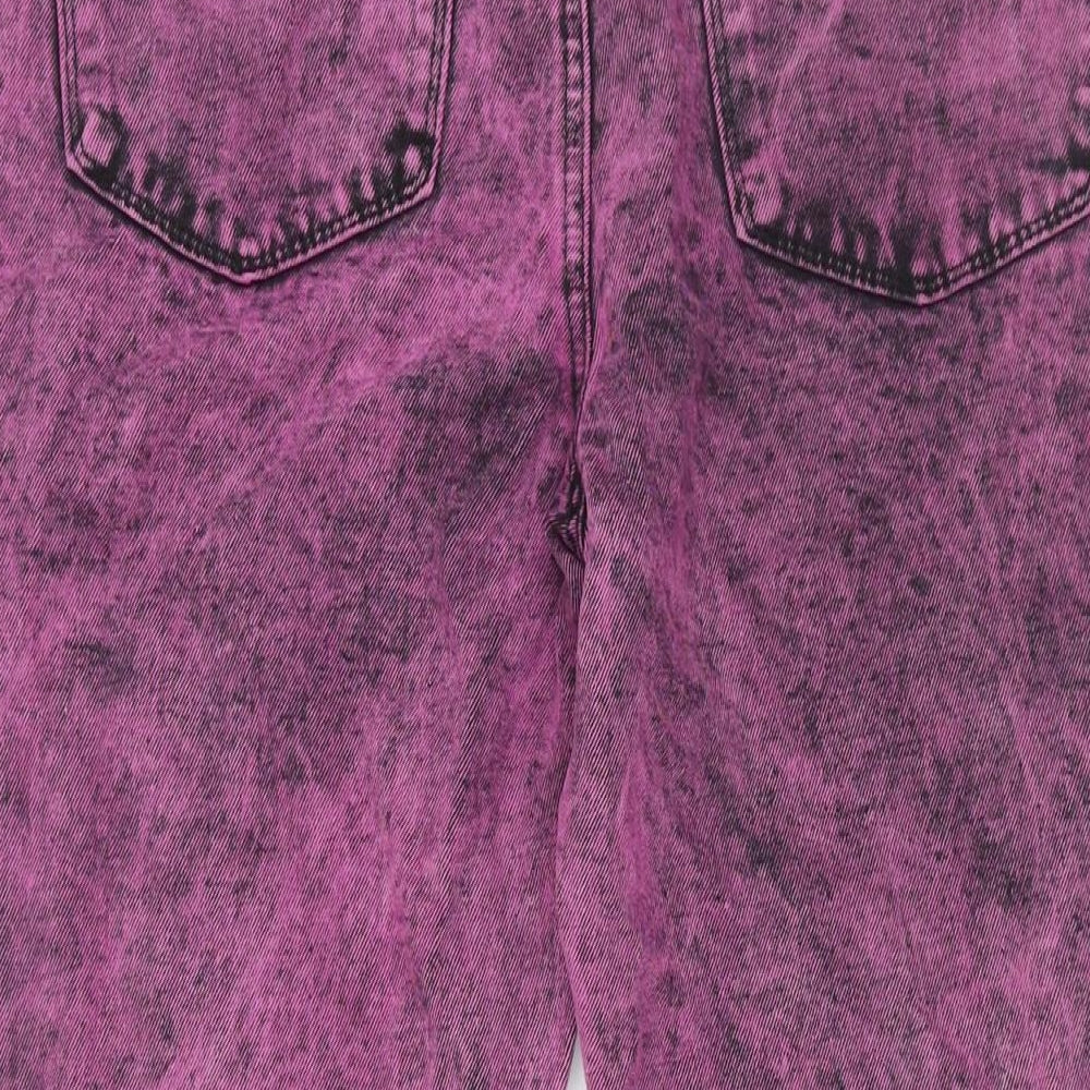 Boohoo Womens Pink Cotton Tapered Jeans Size 34 in L29 in Regular Zip