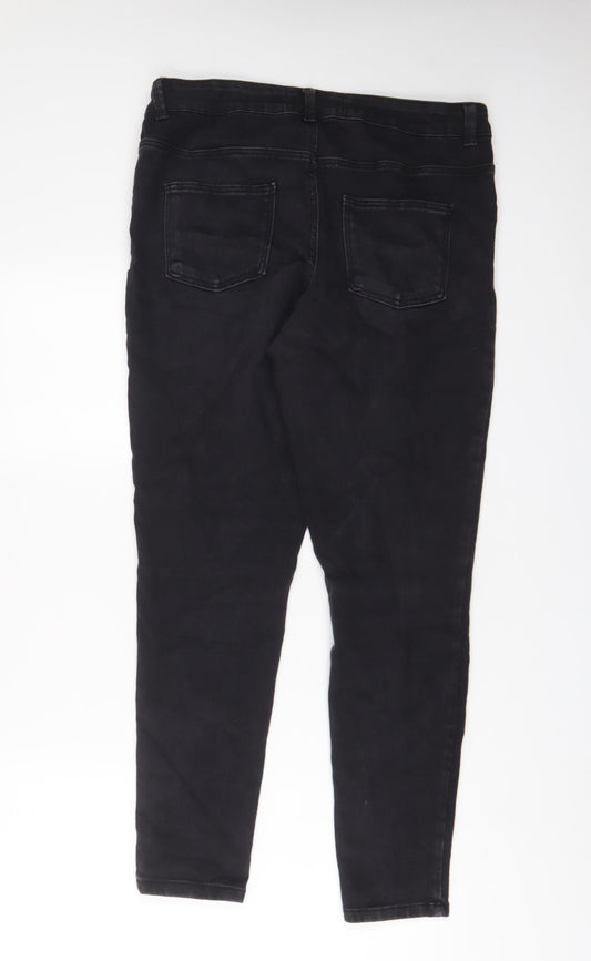Denim & Co. Womens Black Cotton Skinny Jeans Size 14 L30 in Regular Zip