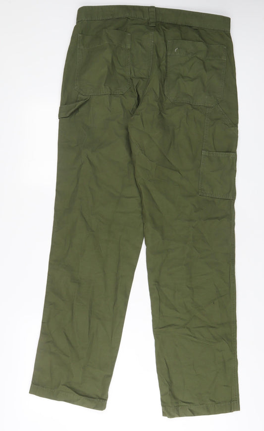 AP Mens Green Cotton Straight Jeans Size 32 in L32 in Regular Zip