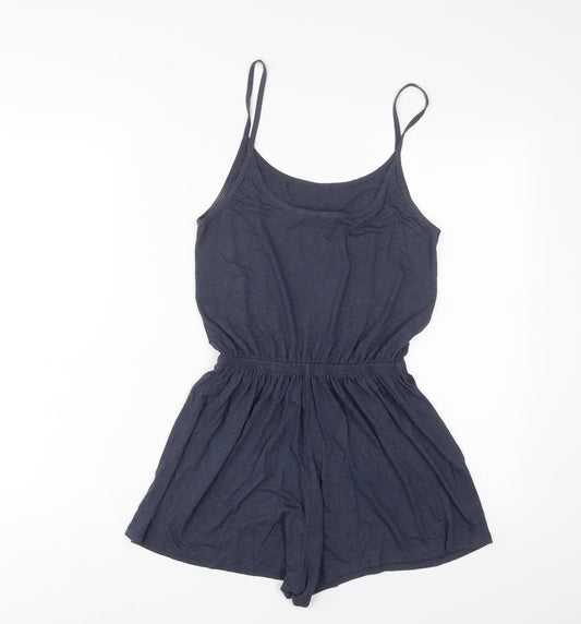 H&M Womens Blue Polyester Playsuit One-Piece Size XS Pullover