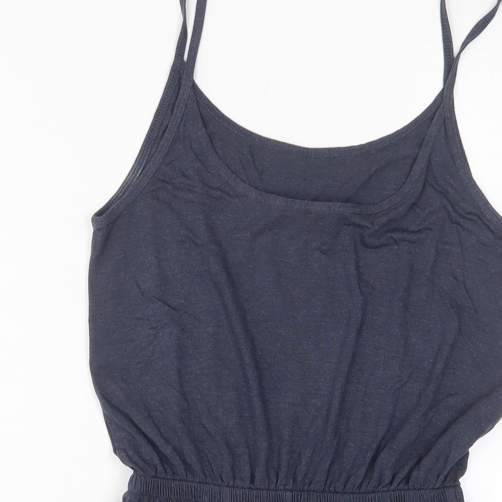 H&M Womens Blue Polyester Playsuit One-Piece Size XS Pullover