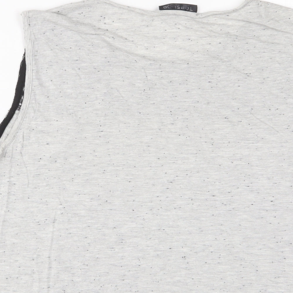 Womens UK Size 10 Topshop Grey Basic Tank
