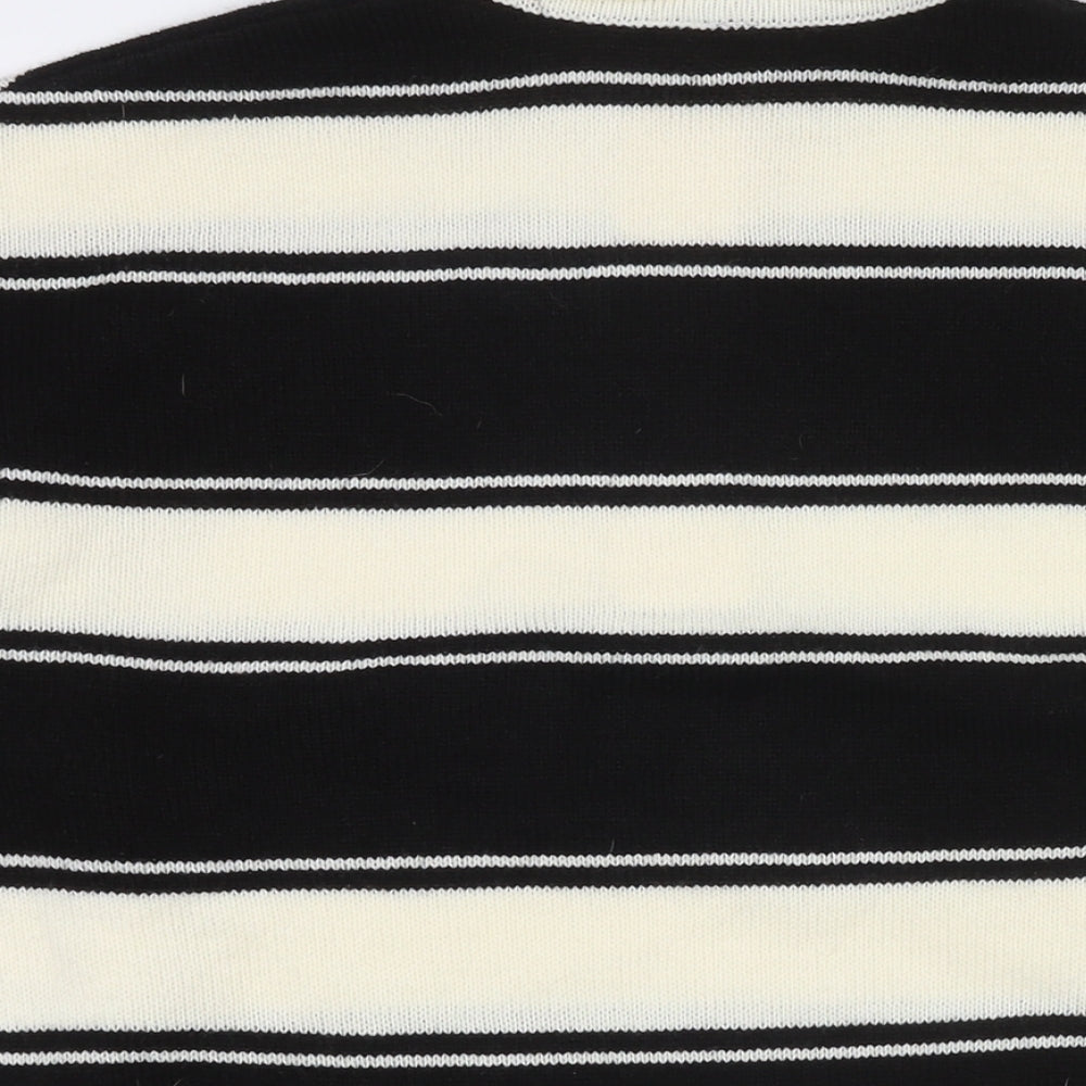 Divided by H&M Mens Multicoloured Collared Striped Acrylic Pullover Jumper Size S Long Sleeve