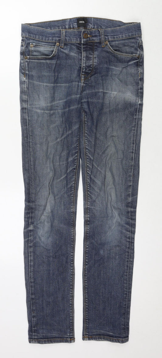 Mens UK Size 28 in ASOS Regular Fit Skinny Blue Jeans