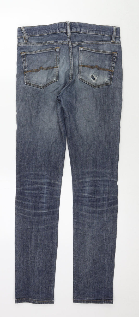 ASOS Mens Blue Cotton Skinny Jeans Size 28 in L31 in Regular Zip