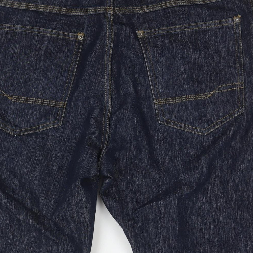 Denim IND Mens Blue Cotton Bermuda Shorts Size 34 in L11 in Regular Zip