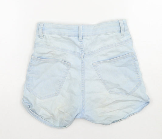 Divided by H&M Womens Blue Cotton Hot Pants Shorts Size 4 L3 in Regular Zip