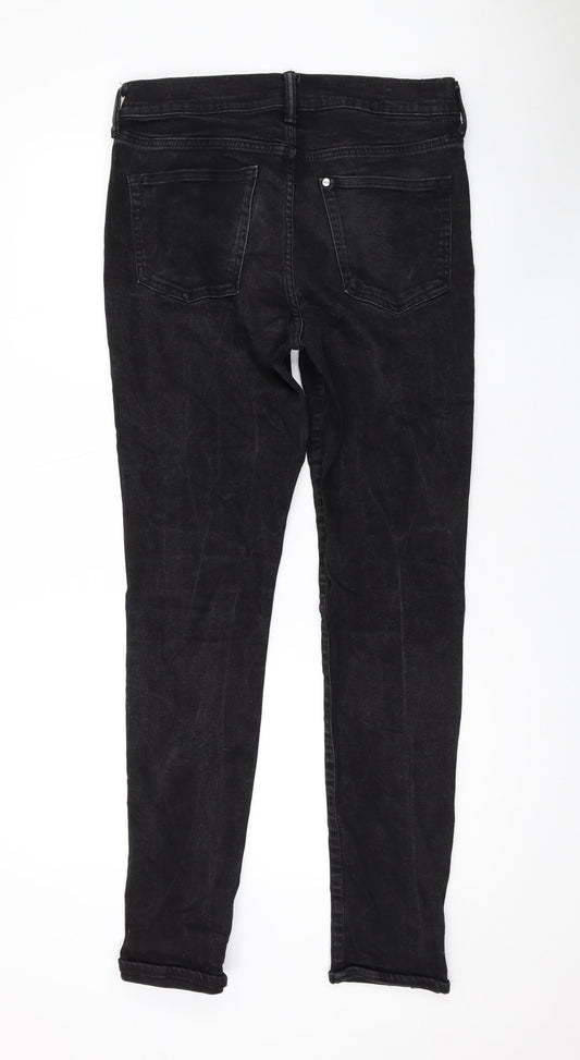Mens UK Size 32 in H&M Regular Fit Skinny Black Jeans