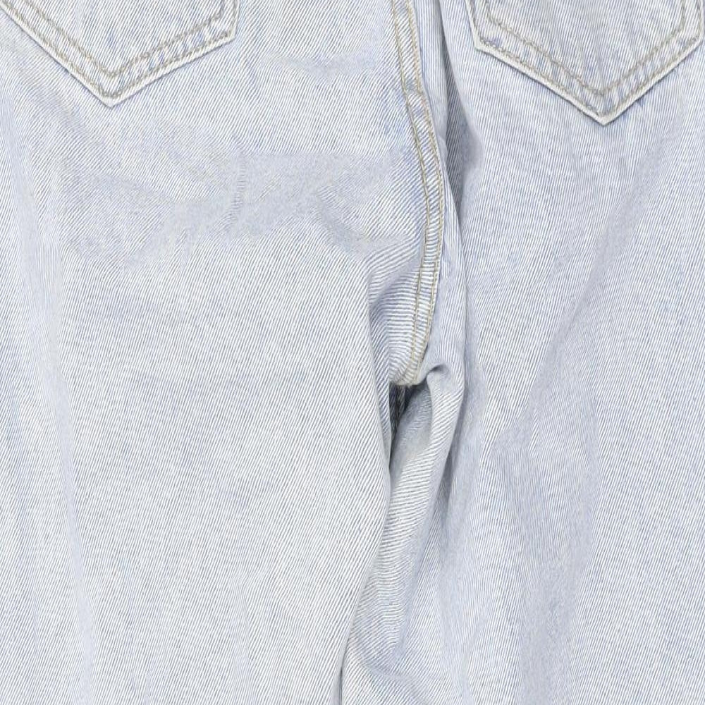 PRETTYLITTLETHING Womens Blue Cotton Mom Jeans Size 6 L27 in Regular Zip