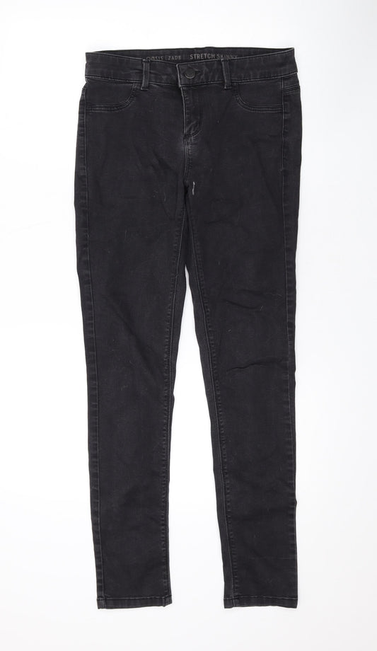 Oasis Womens Black Cotton Skinny Jeans Size 10 L29 in Regular Zip