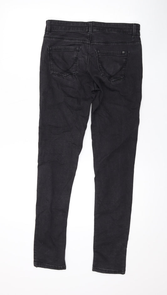 Oasis Womens Black Cotton Skinny Jeans Size 10 L29 in Regular Zip