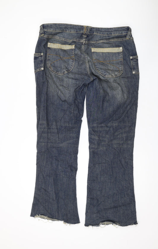 BDG Mens Blue Cotton Bootcut Jeans Size 36 in L30 in Regular Zip