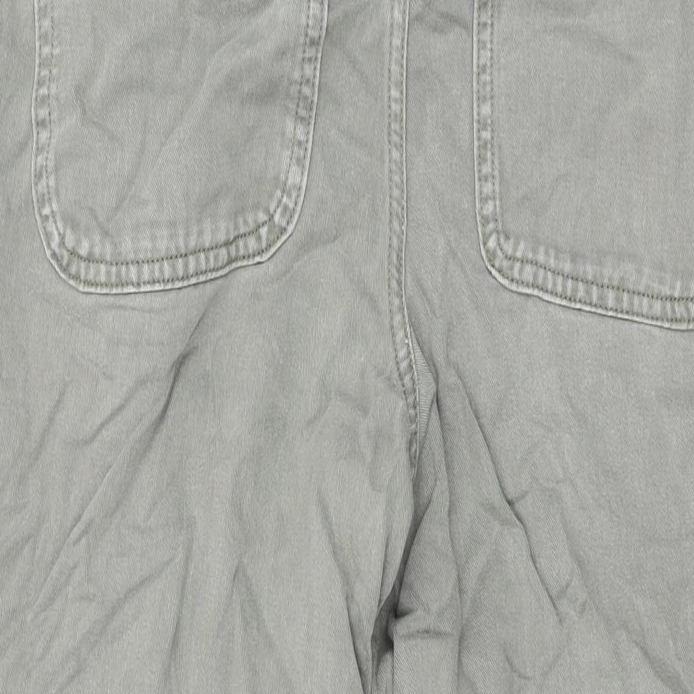 ASOS Womens Green Cotton Wide-Leg Jeans Size 12 L30 in Relaxed Button