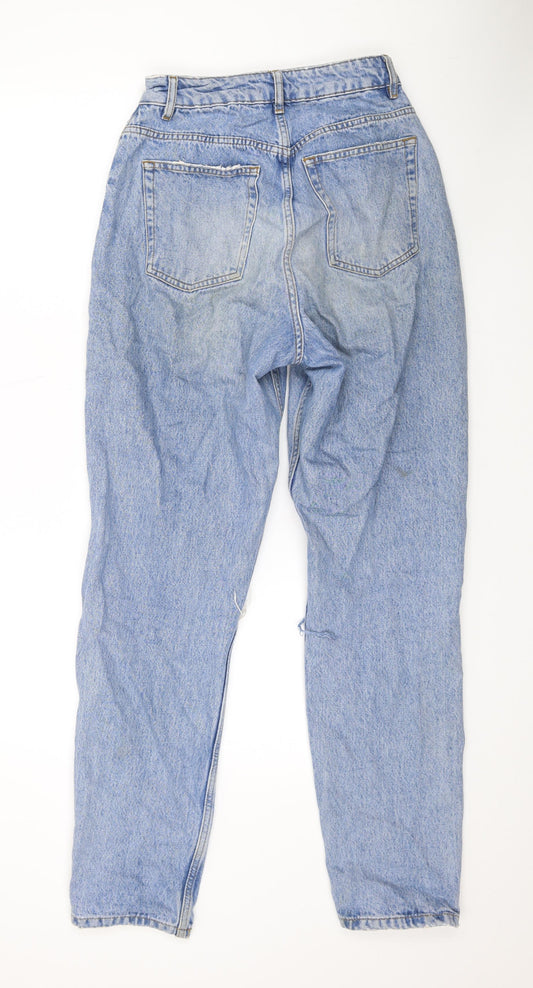 ASOS Womens Blue Cotton Straight Jeans Size 26 L31 in Regular Zip