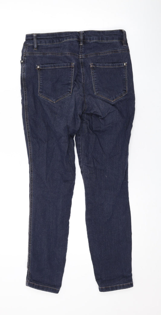 TU Womens Blue Cotton Skinny Jeans Size 10 L27 in Regular Zip