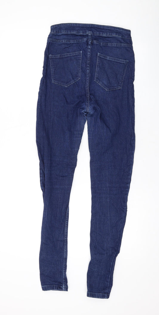 Pep&Co Womens Blue Cotton Skinny Jeans Size 8 L27 in Regular Zip