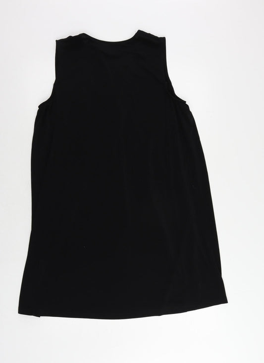 NEXT Womens Black Polyester Shift Size 14 V-Neck Pullover