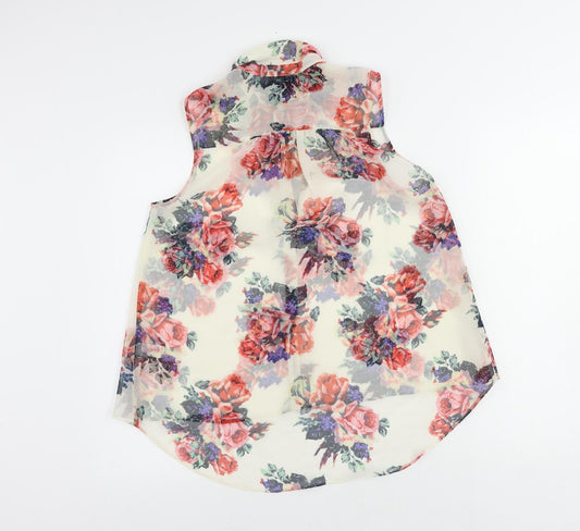 Womens UK Size 10 Topshop Ivory Basic Button-Up