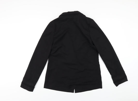 H&M Womens Black Polyester Jacket Blazer Size 10