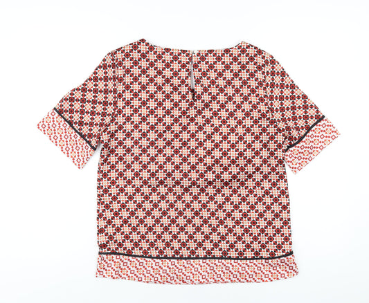 Womens UK Size 10 Classic Red Basic T-Shirt
