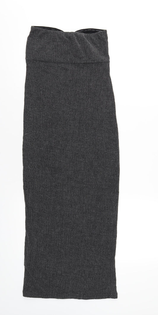 Topshop Womens Grey Polyester Bodycon Size 10 Sweetheart Pullover