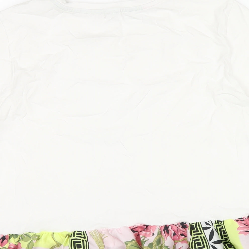 Womens UK Size 10 River Island White Basic T-Shirt