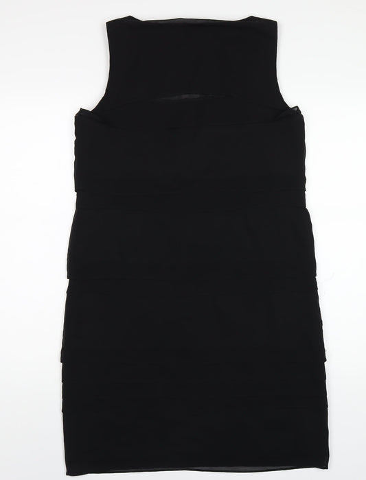 Debenhams Womens Black Polyester A-Line Size 12 Round Neck Zip