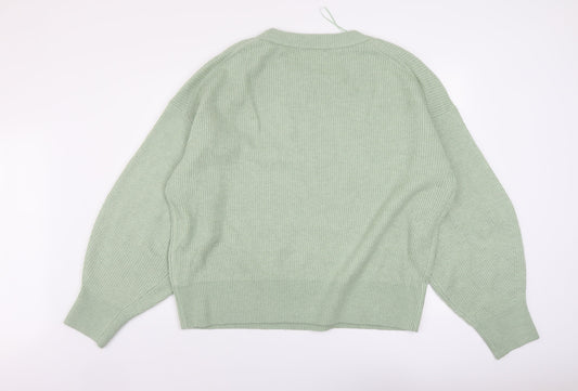 John Lewis Womens Green Scoop Neck Acrylic Pullover Jumper Size XL