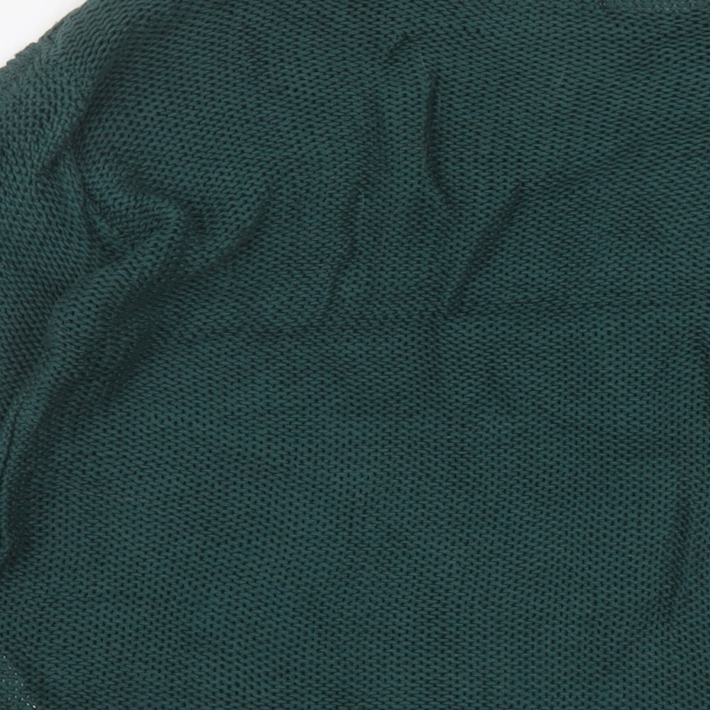 Womens UK Size M Cream Green Pullover Jumper
