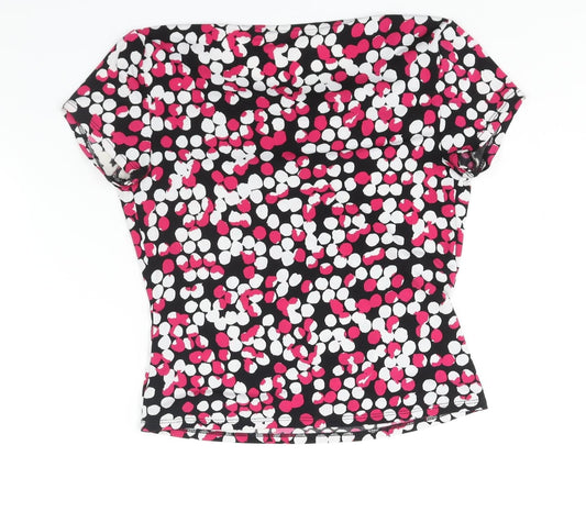 Precis Womens Multicoloured Geometric Polyester Basic Blouse Size XS Cowl Neck