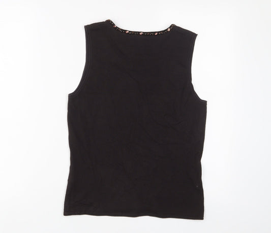 Betty Barclay Womens Brown Viscose Basic Tank Size 12 Scoop Neck - Beaded