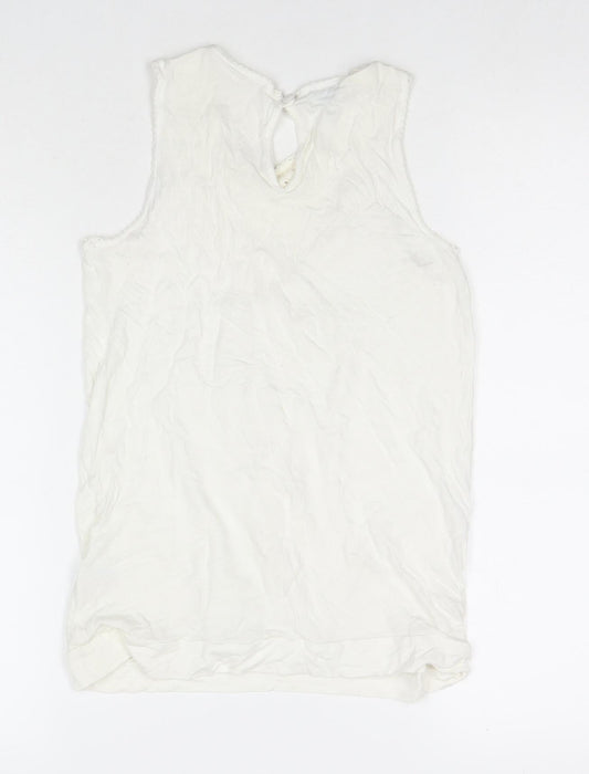 Womens UK Size 10 Oasis White Basic Tank