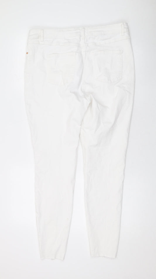 Womens UK Size 18 Papaya Regular Fit Skinny White Jeans