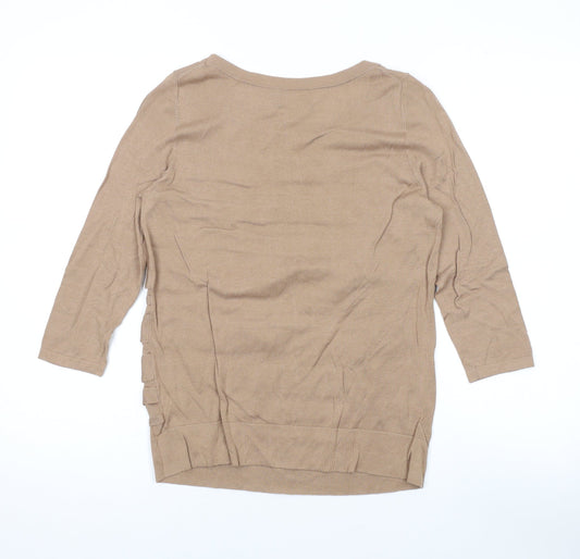 Womens UK Size 12 Pure Brown Pullover Jumper