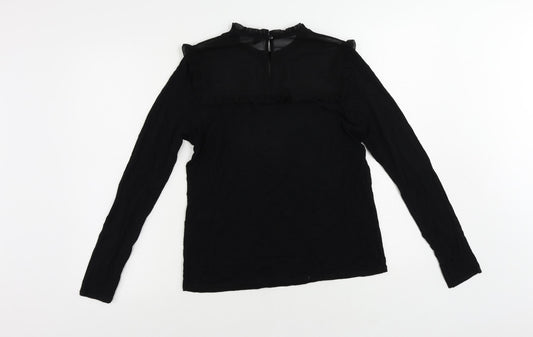 Womens UK Size 12 Dorothy Perkins Black Basic Blouse