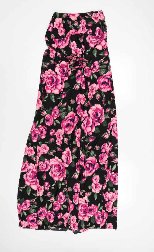 AX Paris Womens Multicoloured Floral Polyester Maxi Size 12 Square Neck Pullover