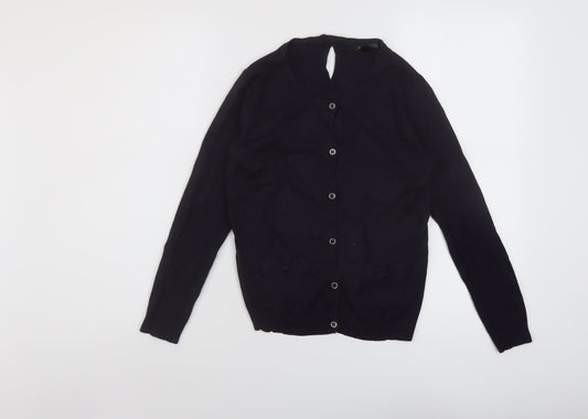 Womens UK Size S Mango Blue Cardigan Jumper