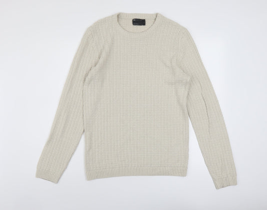 Mens UK Size L ASOS Beige Pullover Jumper